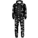 Japanese Basic Kanji Anime Dark Minimal Words Hooded Jumpsuit (Men) View1