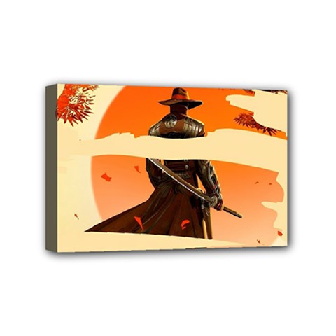 Samurai Art Ninja Katana Anime Aesthetic  Japanese Lore Style Mythology Retro Classic Warrior Mini Canvas 6  X 4  (stretched) by Bedest