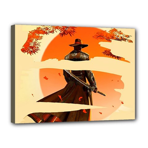 Samurai Art Ninja Katana Anime Aesthetic  Japanese Lore Style Mythology Retro Classic Warrior Canvas 16  X 12  (stretched) by Bedest