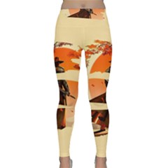 Samurai Art Ninja Katana Anime Aesthetic  Japanese Lore Style Mythology Retro Classic Warrior Classic Yoga Leggings by Bedest