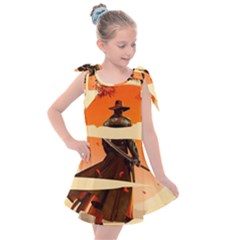 Samurai Art Ninja Katana Anime Aesthetic  Japanese Lore Style Mythology Retro Classic Warrior Kids  Tie Up Tunic Dress by Bedest