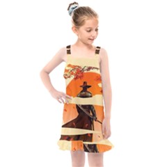 Samurai Art Ninja Katana Anime Aesthetic  Japanese Lore Style Mythology Retro Classic Warrior Kids  Overall Dress by Bedest