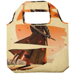 Samurai Art Ninja Katana Anime Aesthetic  Japanese Lore Style Mythology Retro Classic Warrior Foldable Grocery Recycle Bag by Bedest