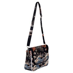 Sushi Dragon Japanese Shoulder Bag With Back Zipper by Bedest