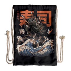 Sushi Dragon Japanese Drawstring Bag (large) by Bedest