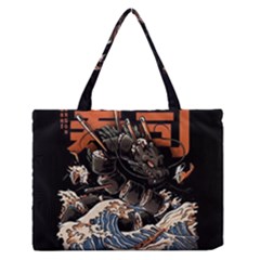 Sushi Dragon Japanese Zipper Medium Tote Bag by Bedest