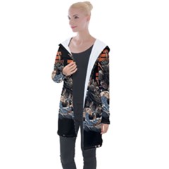 Sushi Dragon Japanese Longline Hooded Cardigan by Bedest