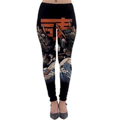 Sushi Dragon Japanese Lightweight Velour Leggings by Bedest