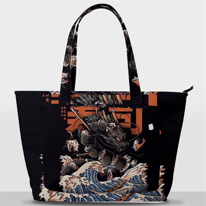 Sushi Dragon Japanese Back Pocket Shoulder Bag 