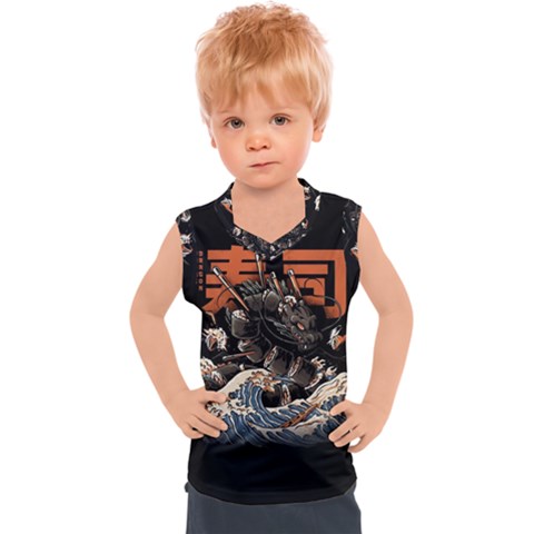 Sushi Dragon Japanese Kids  Sport Tank Top by Bedest