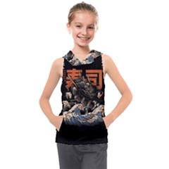 Sushi Dragon Japanese Kids  Sleeveless Hoodie by Bedest