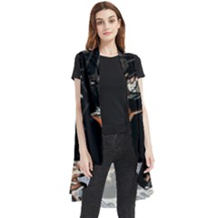 Sushi Dragon Japanese Sleeveless Chiffon Waistcoat Shirt