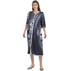 Tire Women s Cotton 3/4 Sleeve Night Gown by Ket1n9