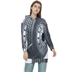 Tire Women s Long Oversized Pullover Hoodie