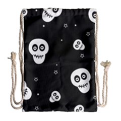 Skull Pattern Drawstring Bag (large) by Ket1n9