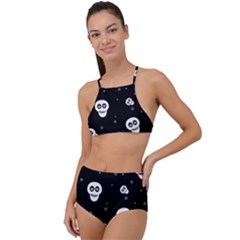 Skull Pattern Halter Tankini Set by Ket1n9