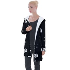 Skull Pattern Longline Hooded Cardigan by Ket1n9