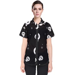 Skull Pattern Women s Short Sleeve Shirt