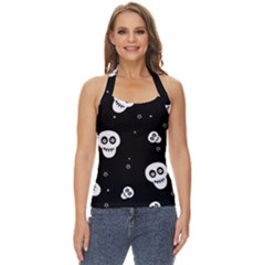 Skull Pattern Basic Halter Top by Ket1n9