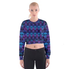 Skull Pattern Wallpaper Cropped Sweatshirt by Ket1n9