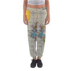 Vintage World Map Women s Jogger Sweatpants by Ket1n9