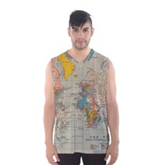 Vintage World Map Men s Basketball Tank Top by Ket1n9