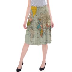 Vintage World Map Midi Beach Skirt by Ket1n9