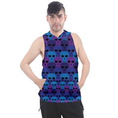 Skull Pattern Wallpaper Men s Sleeveless Hoodie by Ket1n9