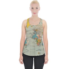 Vintage World Map Piece Up Tank Top by Ket1n9