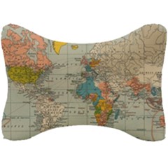 Vintage World Map Seat Head Rest Cushion by Ket1n9