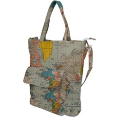 Vintage World Map Shoulder Tote Bag by Ket1n9