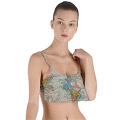 Vintage World Map Layered Top Bikini Top  by Ket1n9