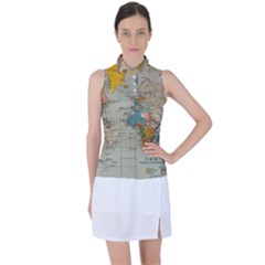 Vintage World Map Women s Sleeveless Polo T-shirt by Ket1n9