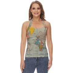 Vintage World Map Basic Halter Top by Ket1n9