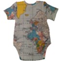 Vintage World Map Baby Short Sleeve Bodysuit View2