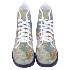 Vintage World Map Women s High-top Canvas Sneakers by Ket1n9