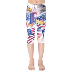 United States Of America Usa  Images Independence Day Kids  Capri Leggings  by Ket1n9