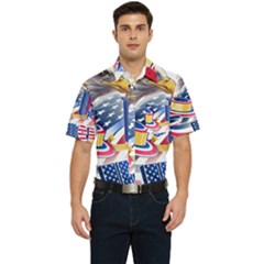 United States Of America Usa  Images Independence Day Men s Short Sleeve Pocket Shirt  by Ket1n9