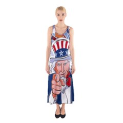 Independence Day United States Of America Sleeveless Maxi Dress by Ket1n9