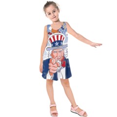 Independence Day United States Of America Kids  Sleeveless Dress by Ket1n9