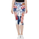 Independence Day United States Of America Inside Out Lightweight Velour Capri Leggings  View3