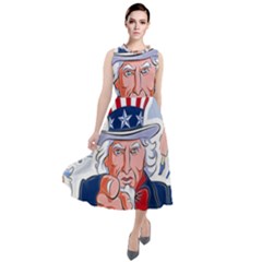 Independence Day United States Of America Round Neck Boho Dress by Ket1n9