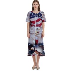 United States Of America Images Independence Day Women s Cotton Short Sleeve Night Gown by Ket1n9