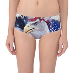 United States Of America Images Independence Day Mid-waist Bikini Bottoms by Ket1n9