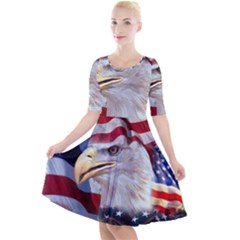 United States Of America Images Independence Day Quarter Sleeve A-line Dress by Ket1n9