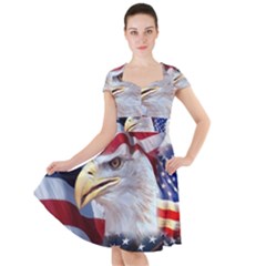 United States Of America Images Independence Day Cap Sleeve Midi Dress by Ket1n9