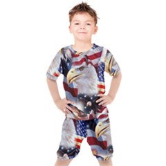 United States Of America Images Independence Day Kids  T-shirt And Shorts Set by Ket1n9