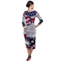 United States Of America Images Independence Day Quarter Sleeve Midi Velour Bodycon Dress View2