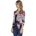 United States Of America Images Independence Day Women s One-Button 3/4 Sleeve Short Jacket View2