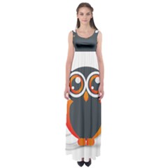 Owl Logo Empire Waist Maxi Dress by Ket1n9